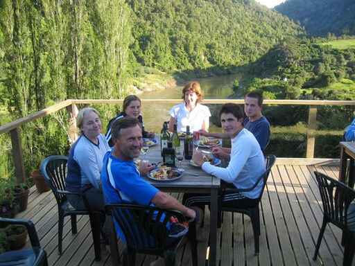 Bridge to Nowhere Lodge
lunch on the balcony