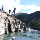 One of the cliff jumps. Grade 3. There are smaller ones too.