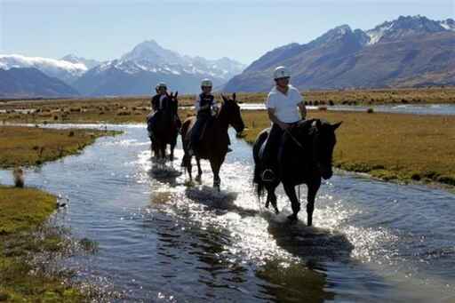 Take a scenic horse trek on a high country sheep station 
