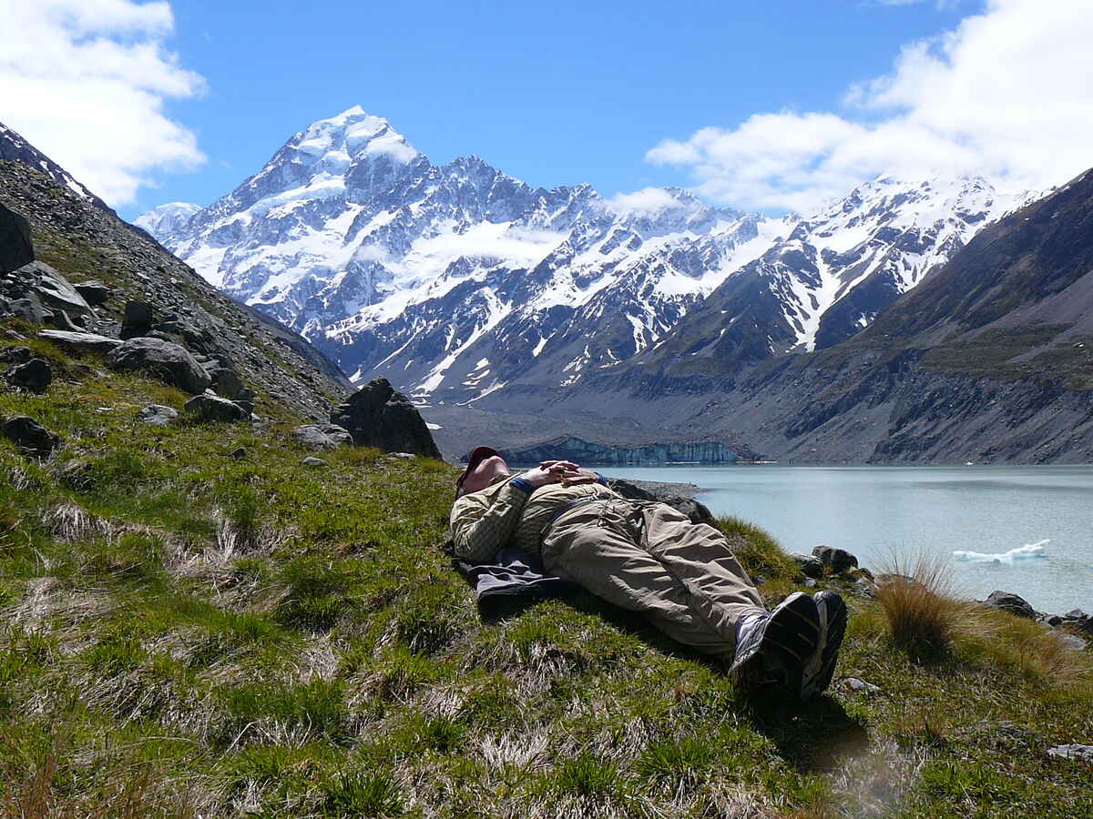 Taking 5 at Aoraki Mt Cook